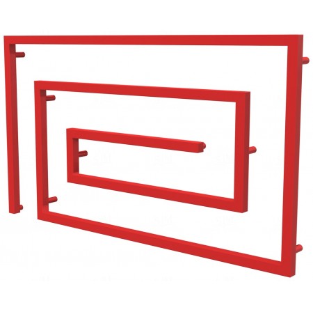 Червона рушникосушка Cyclone 10 RAL3020 змійка 670x1200, red