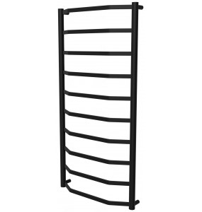 Чорна рушникосушка Luxe 10 RAL9005 драбинка 1050x532, black