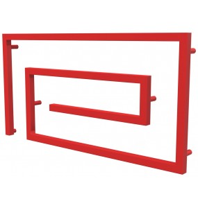 Червона рушникосушка Cyclone 8 RAL3020 змійка 510x1000, red