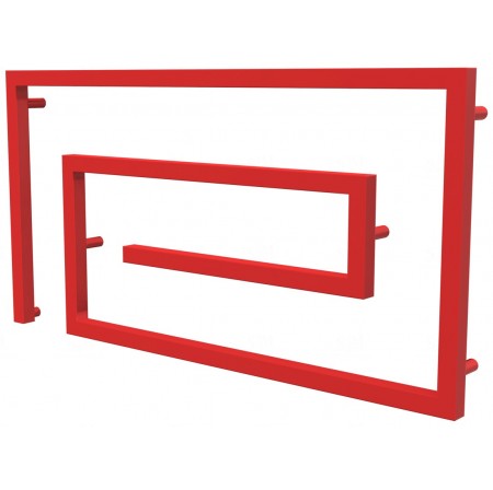 Червона рушникосушка Cyclone 8 RAL3020 змійка 510x1000, red