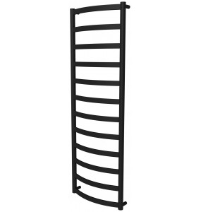 Сушарка для рушників Maxima 12 чорна RAL9005 драбинка 1250x432, black