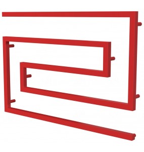Червона рушникосушка Phyton 9 RAL3020 змійка 670x1000, red