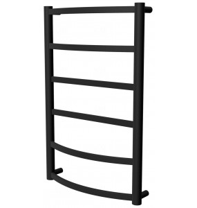 Чорна сушарка для рушників Elite 6 RAL9005 драбинка 650x432, black