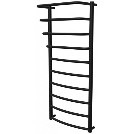 Чорна рушникосушка Grosse 10 RAL9005 драбинка 1050x482, black