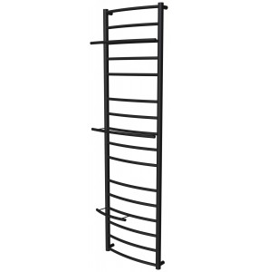 Чорна рушникосушка Safo 16 RAL9005 драбинка 1500x432, black