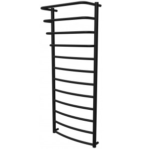 Чорна рушникосушка Grosse 12 RAL9005 драбинка 1250x532, black