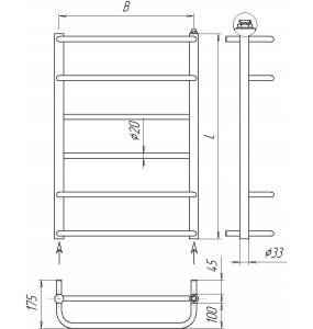 Рушникосушка Драбинка трапеція Comfort 6-4 650x532