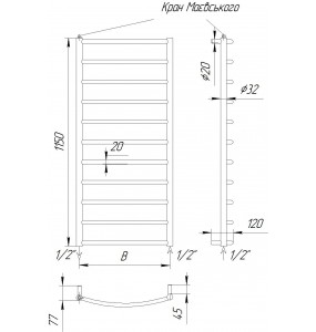 Сушка для рушників Драбинка Classic 11 хром водяна 1150x482