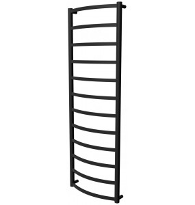 Рушникосушка Elite 12 чорна RAL9005 драбинка 1250x432, black