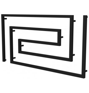 Сушарка для рушників Phyton 11 чорна RAL9005 змійка 670x1300, black