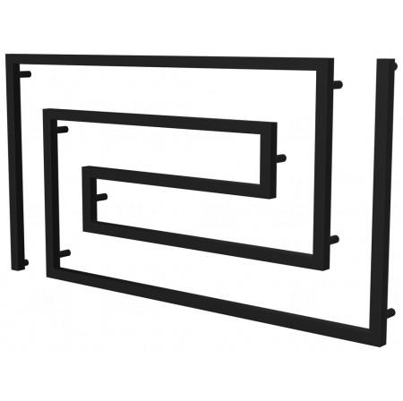 Сушарка для рушників Phyton 11 чорна RAL9005 змійка 670x1300, black