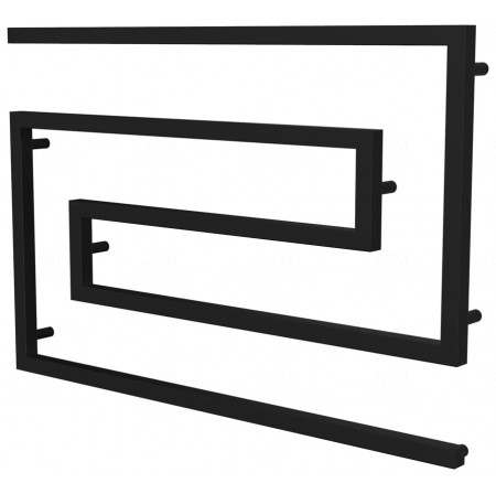 Чорна сушка для рушників Phyton 9 RAL9005 змійка 670x1000, black