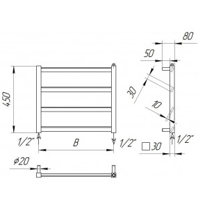 Сушарка для рушників Slide 4 водяна 450x480