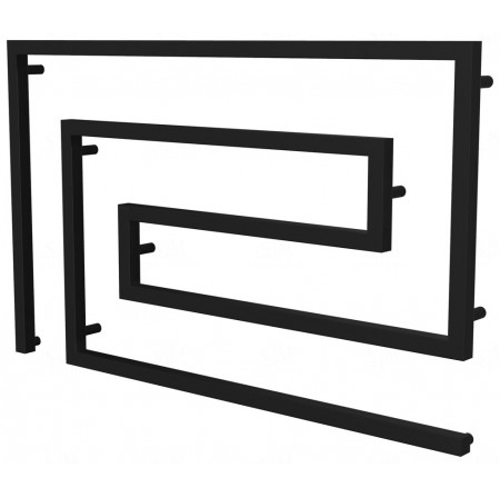 Рушникосушка Phyton 10 чорна RAL9005 змійка 670x1100, black