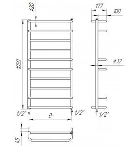 Сушарка для рушників трапеція Comfort 10-6 1050x482