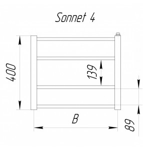 Сушарка для рушників Sonnet 4 водяна 400x480