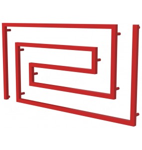 Рушникосушка Phyton 11 червона RAL3020 змійка 670x1300, red