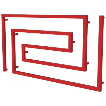 Рушникосушка Phyton 11 червона RAL3020 змійка 670x1300, red