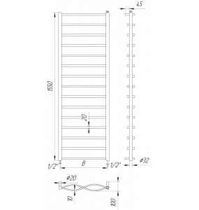Сушарка для рушників Драбинка Lagoon 15 водяна 1550x432