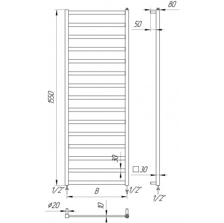 Сушарка для рушників Extra 15 1550x430