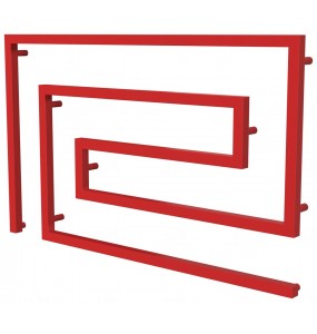 Червона рушникосушка Phyton 10 RAL3020 змійка 670x1100, red
