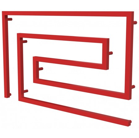Червона рушникосушка Phyton 10 RAL3020 змійка 670x1100, red