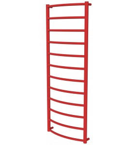 Червона рушникосушка Classic 12 RAL3020 драбинка 1250x482, red