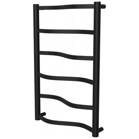 Сушарка для рушників Lagoon 6 чорна RAL9005 драбинка 650x432, black