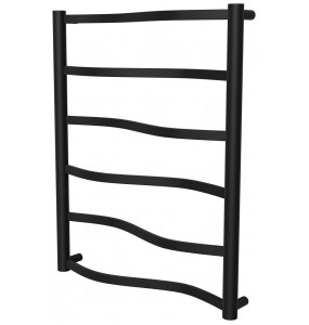 Рушникосушка Lagoon 6 чорна RAL9005 драбинка 650x532, black