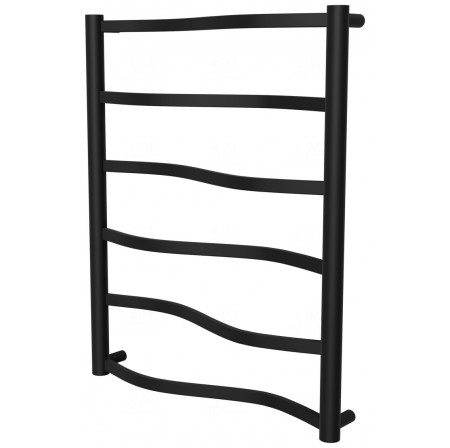 Рушникосушка Lagoon 6 чорна RAL9005 драбинка 650x532, black
