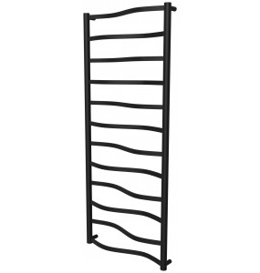 Чорна сушарка для рушників Lagoon 12 RAL9005 драбинка 1250x532, black