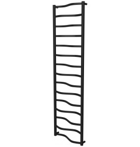 Чорна рушникосушилка Lagoon 15 RAL9005 драбинка 1550x432, black