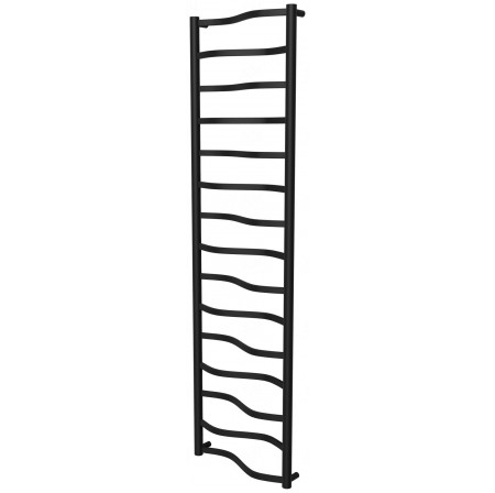 Чорна рушникосушилка Lagoon 15 RAL9005 драбинка 1550x432, black