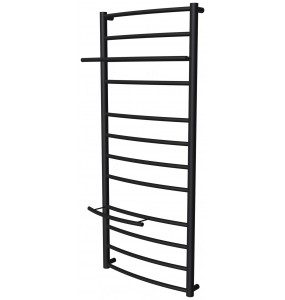 Чорна рушникосушка Safo 12 RAL9005 драбинка 1100x432, black