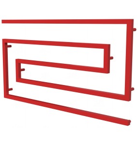 Червона сушарка для рушників Phyton 9 RAL3020 змійка 670x1200, red